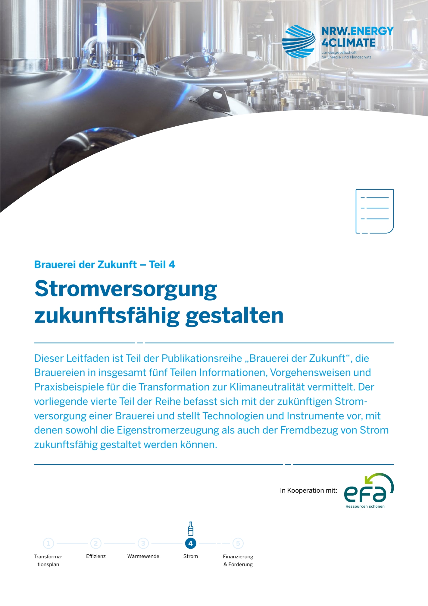 Cover der Publikation Brauerei der Zukunft Teil 4: Stromversorgung zukunftsfähig gestalten