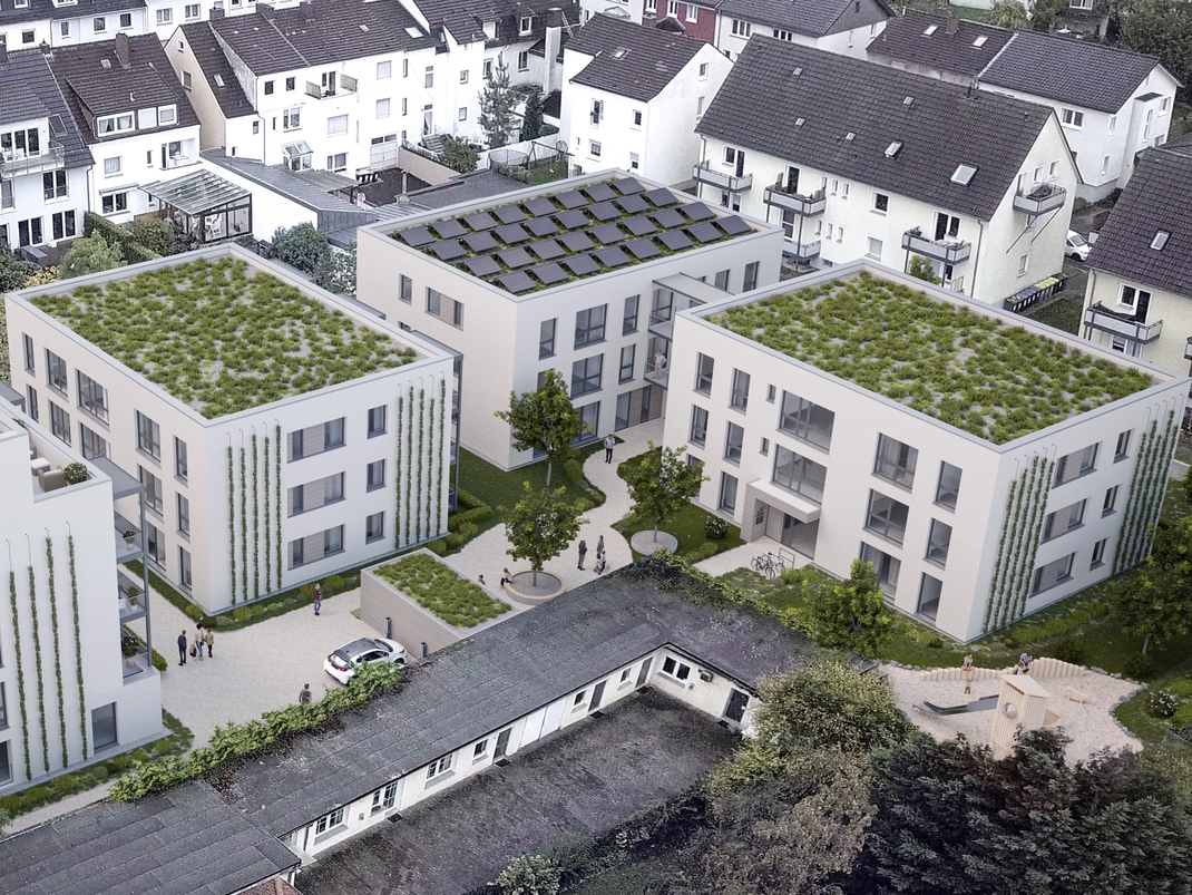 Darstellung eines KlimaQuartiers aus Luftperspektive 