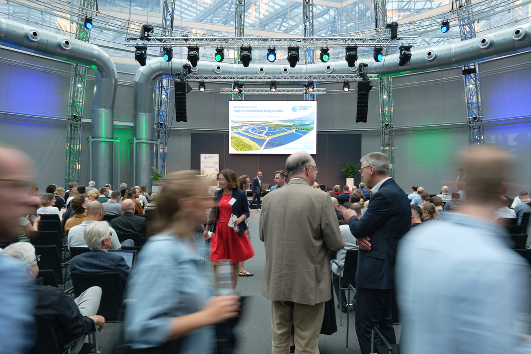 Der Kongress Erneuerbare Energien der Landesgesellschaft NRW.Energy4Climate war mit rund 300 Teilnehmenden ausgebucht. 