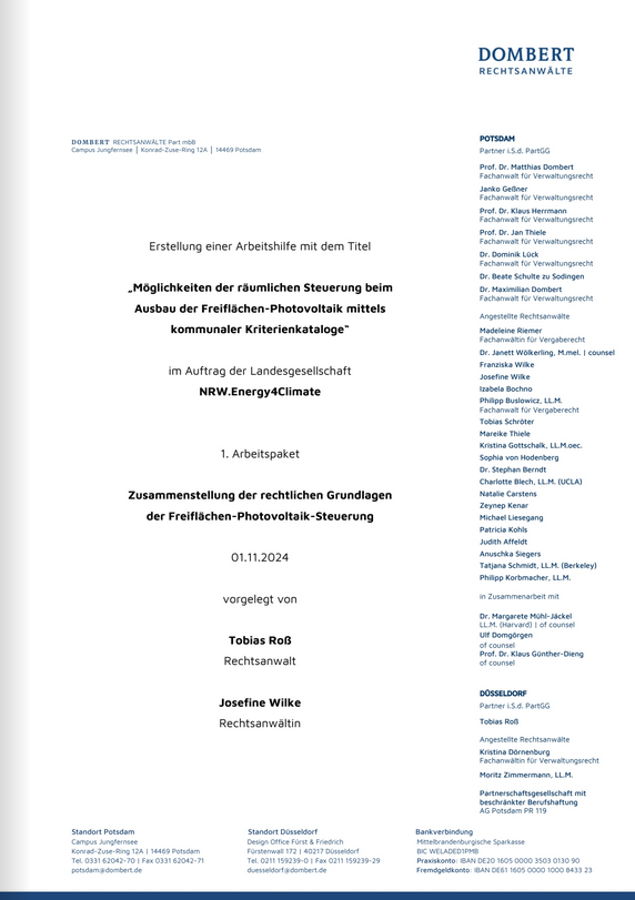 Cover der Publiaktion Freiflächen-PV